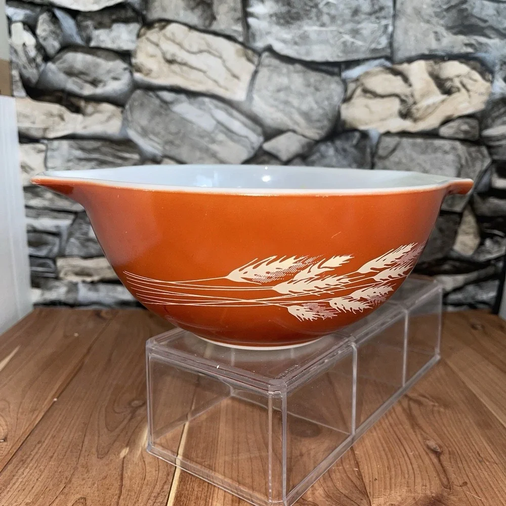 Vintage PYREX Autumn Harvest Cinderella Mixing Bowl # 443 Fall Thanksgiving